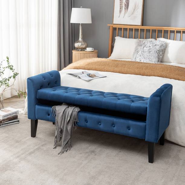 MAJESTIC MART Designer Bench Settee with Storage Box For Living Room/Bedroom/Office Solid Wood Settee