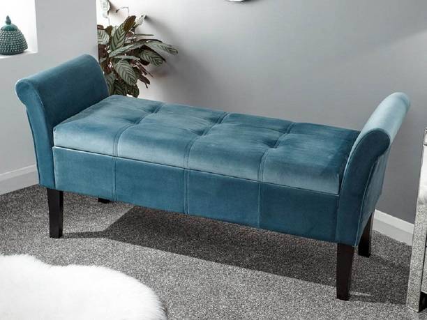 TFS Premium Velvet Cushion 2 Seater Settee for Bedroom/Livingroom/Office Solid Wood Settee