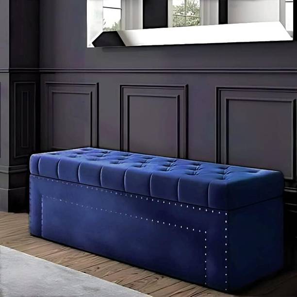 Wu Dtimber Upholstered Foldable Storage Box End of Bed Bench Living Room & Bedroom Seating Solid Wood Settee