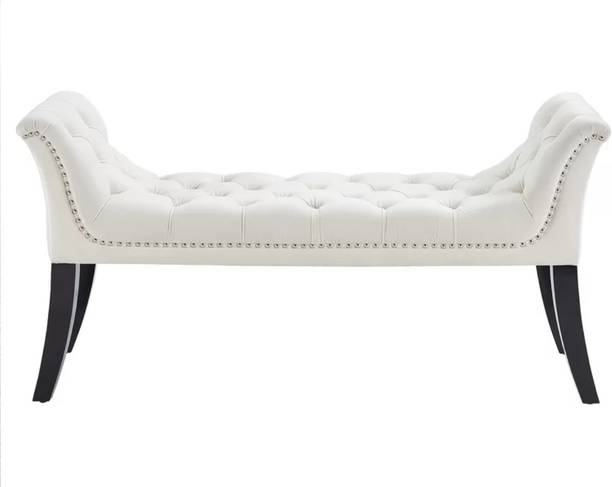 TFS Button-Tufted Bench Solid Wood Settee