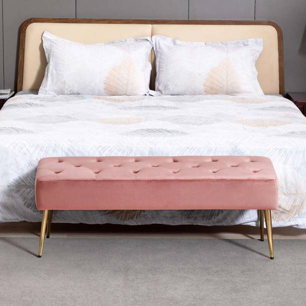 TFS Soft Touch Velvet Fabric Tufted Button Settee/Bench For Bedroom/Livingroom Solid Wood 2 Seater