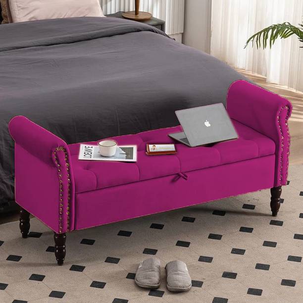 TFS Luxury Tufted Nail-Head-Trim Settee/Sofa 2 Setter With Two Round Boaster Pillow Solid Wood Settee