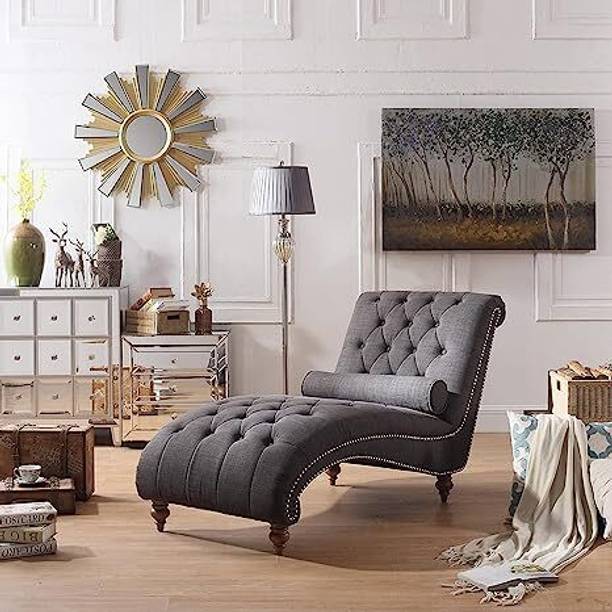 Soul Light Art Fabric Single Modern Lounge Lazy Sofa Bed Chair Recliner Couch Solid Wood Settee