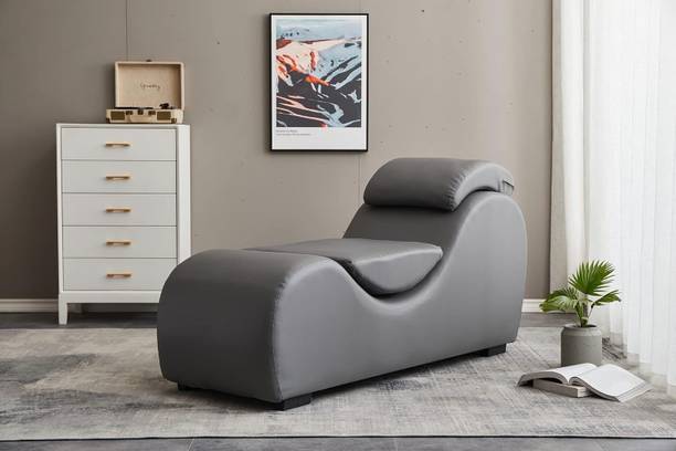 Soul Light Art Sheesham wood Sofa Chaise with Detachable Pillows for Relaxation and Yoga Grey Engineered Wood Diwan