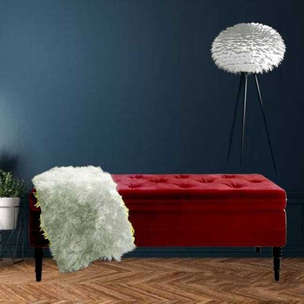 TFS Flip-Top Tufted Button Bench Settee with Storage Box For Bedroom/Office 2 seater Solid Wood Settee