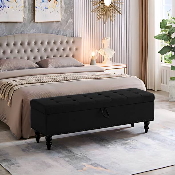 TFS Golden Nail-Head Tufted Sofa/Settee 2 Seater with Storage Box For Bedroom/Living Foam Settee