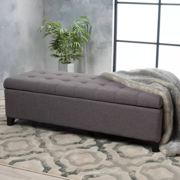 Friends Life 50" Wide Tufted Rectangle Storage Ottoman Solid Wood Settee