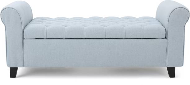 Decorhand Upholstered Flip top Storage Bench Fabric Lounger