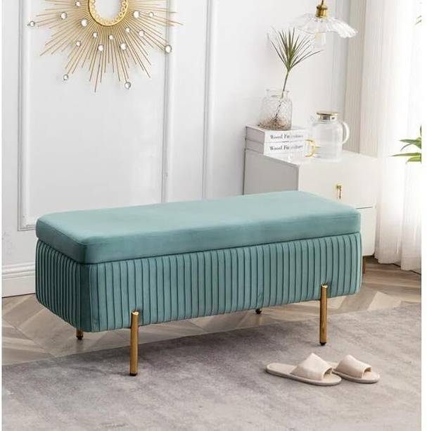 FRIENDS LIFE CLASSIC LIVING TUFTED CUSION DESIGN 3 SEATER BENCH/OTTOMAN/ SOFA FOR HOME Solid Wood Diwan