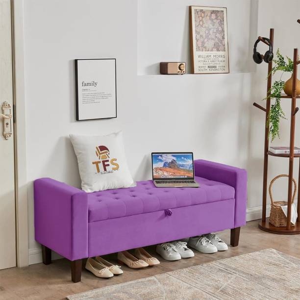 TFS Royal Premium Velvet Fabric Tufted Sofa/Bench 2 Seater for Bedroom/Livingroom Solid Wood Settee