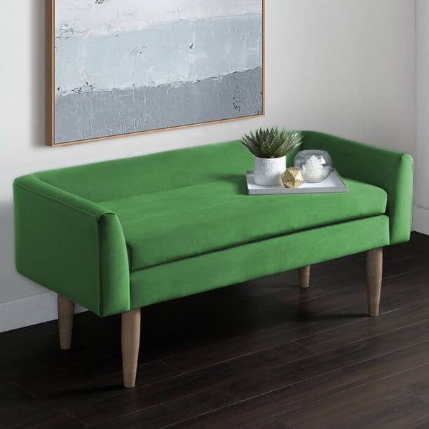 TFS Luxurious Velvet Bench With Back and Armrest for Bedroom/Living room 3 seater Solid Wood Settee