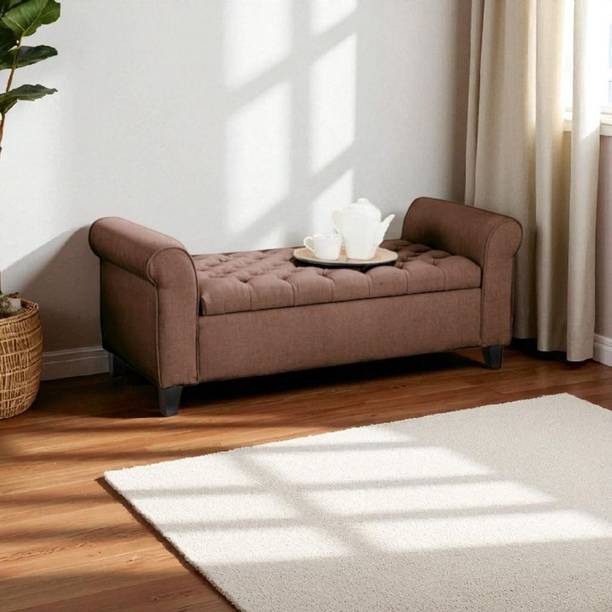 MAJESTIC MART Luxurious 2 Seater Sofa Ottoman Bench - Ideal for Your Home/Livingroom Or Office Solid Wood Settee