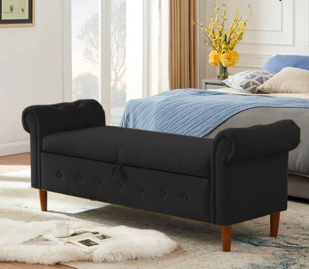 TFS Luxury Button Tufted Roll Armed 3 Seater Settee/Sofa for Bedroom/Living room Solid Wood Settee