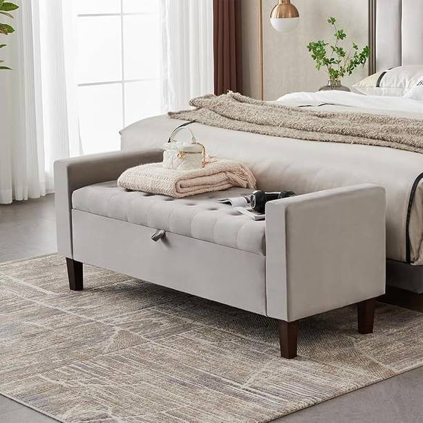 MAJESTIC MART Luxurious button-tufted 2 seater sofa settee entryway bench/diwan with storage Solid Wood Settee