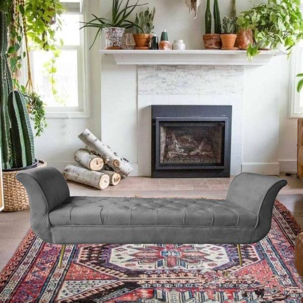 TFS Luxury Cordelia Bench tufted button velvet fabric 2 seater Solid Wood Settee