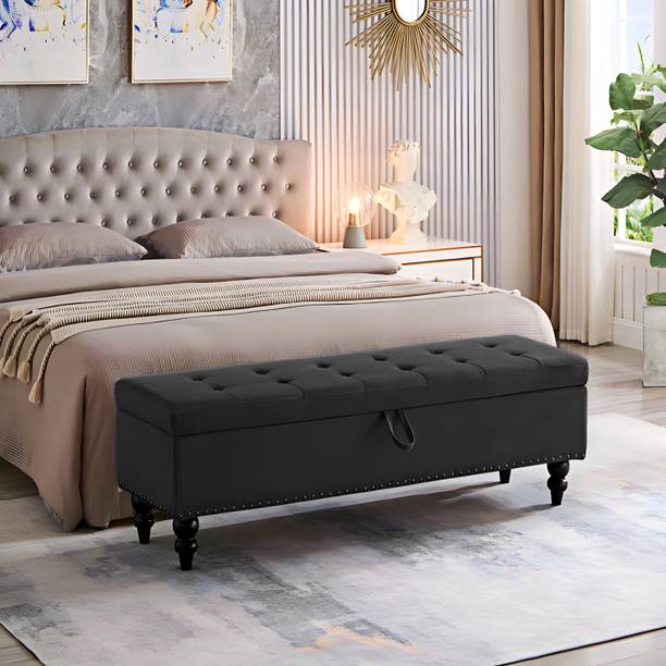 TFS Golden Nail-Head Tufted Sofa/Settee 2 Seater with Storage Box For Bedroom/Living Foam Settee