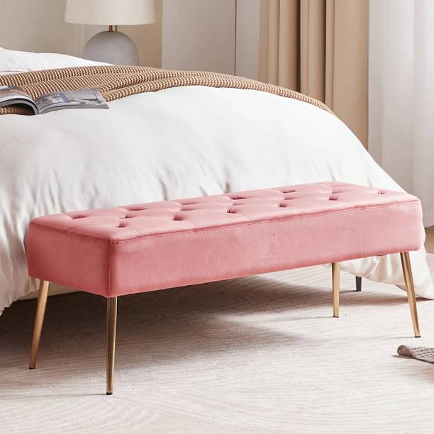MAJESTIC MART Luxurious Button Tufted Modern Bench Ottoman Footrest Stool LivingRoom\Bedroom Solid Wood 2 Seater