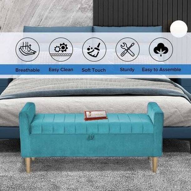 TFS Classic Chusion Velvet Fabric Settee/Sofa for Bedroom/Livingroom 2 setter Solid Wood Settee