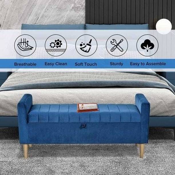 TFS Classic Chusion Velvet Fabric Settee/Sofa for Bedroom/Livingroom 2 setter Solid Wood Settee