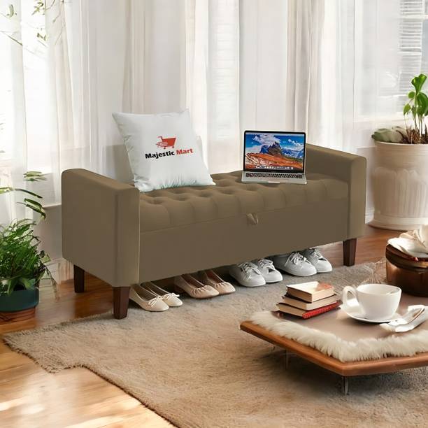 MAJESTIC MART 2 Seater with Storage Sofa Settee Ottoman Diwan Couch for Home and Living Room Solid Wood Diwan