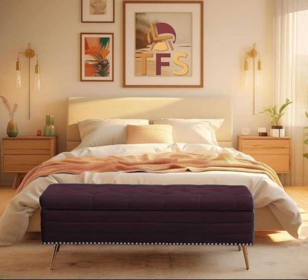 TFS Nail Rivet Bench/settee with Storage Box 2 seatter For Bedroom/Livingroom/office Solid Wood Settee