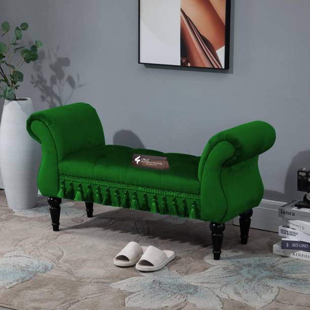 CRUZ INTERNATIONAL Multipurpose Fabric Wood Bench for Living Room and Balcony Solid Wood Settee