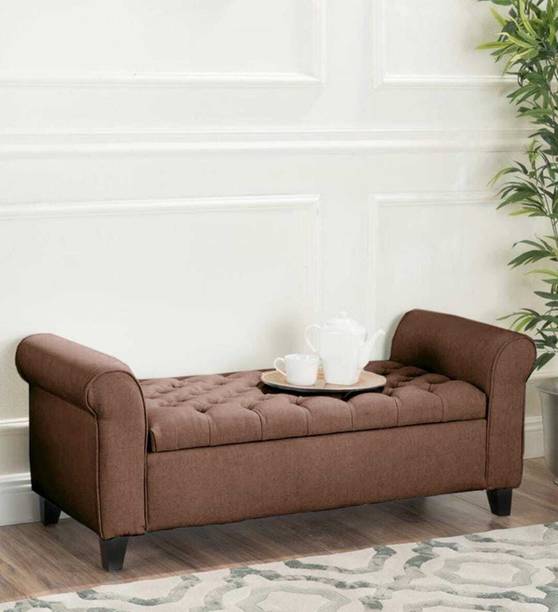 TFS Modern Armrest Tufted Settee with Storage Box 3 setter For Bedroom/Livingroom Solid Wood Settee