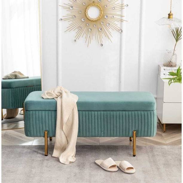 TFSMart Classic Lining Tufted Cushion Design 2 Seater Bench/Ottoman /Sofa For Home Solid Wood Settee