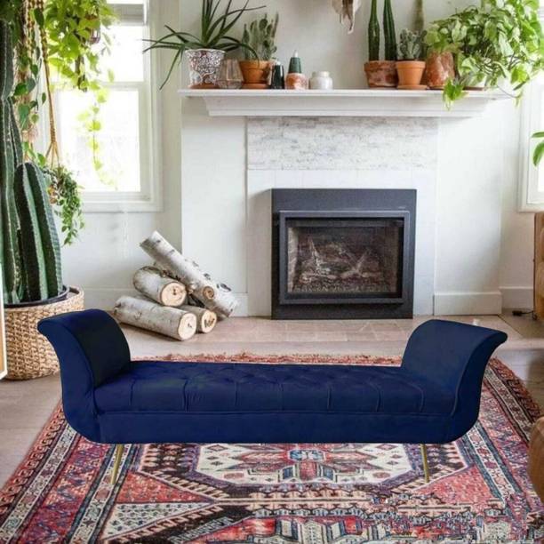 TFS Luxury Cordelia Bench tufted button velvet fabric 2 seater Solid Wood Settee