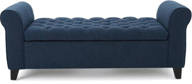 Decorhand Upholstered Flip top Storage Bench Fabric Lounger