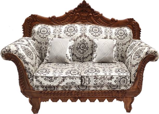 Wood Master Sre Wood Master Sre Teak Wood Sofa Set with Cushion for Living Room 2 Seater Sofa Solid Wood Settee