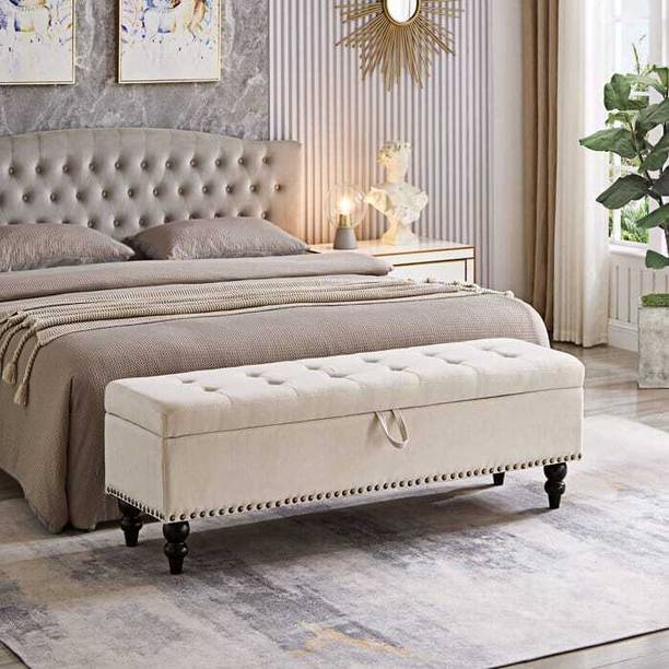 TFS Golden Nail-Head Tufted Sofa/Settee 2 Seater with Storage Box For Bedroom/Living Foam Settee