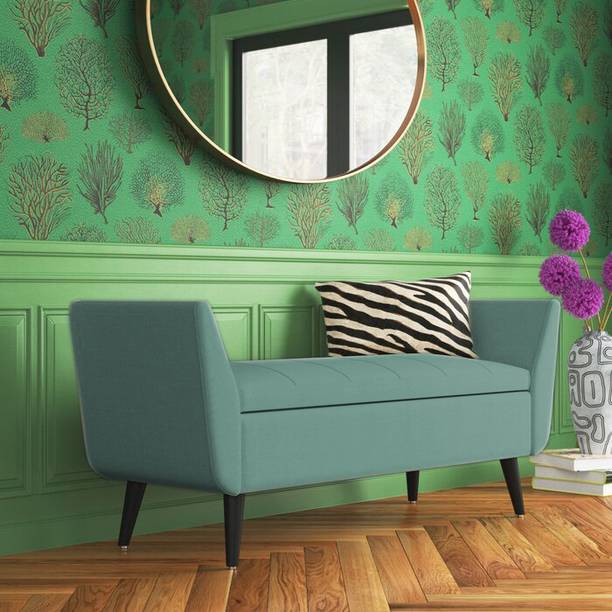 TFS Leon Velvet Fully upholstered Bench with Storage Box For Bedroom/Livingroom Solid Wood Settee