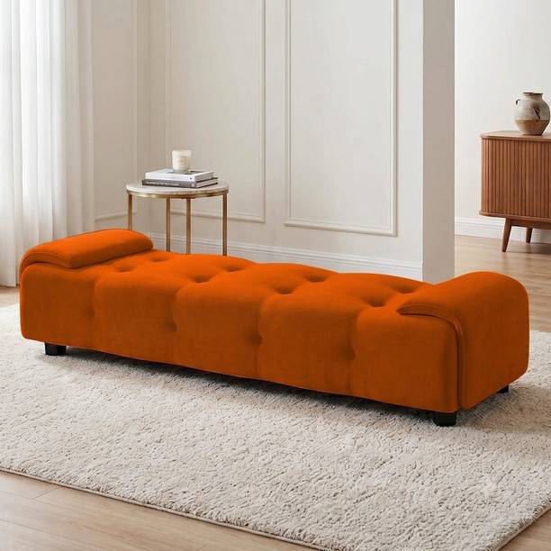 Wu Dtimber Velvet Fabric Upholstered End-of-Bed Bench | Modern Lounge Seating Bench Engineered Wood Settee