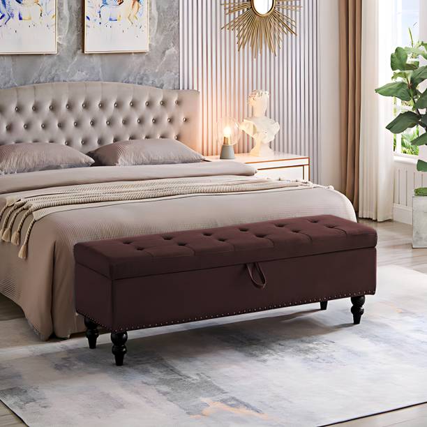 TFS Golden Nail-Head Tufted Sofa/Settee 3 Seater with Storage Box For Bedroom/Living Foam Settee