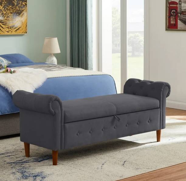 MAJESTIC MART Luxury Bench Settee with Storage Box For Living Room/Bedroom/Office/2 seater Solid Wood Settee