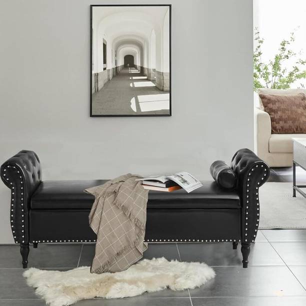 MAJESTIC MART Modern Storage Bench Sofa/Settee/Chaise/Lounger/ for Living & Bed Rooms/Office Solid Wood Settee