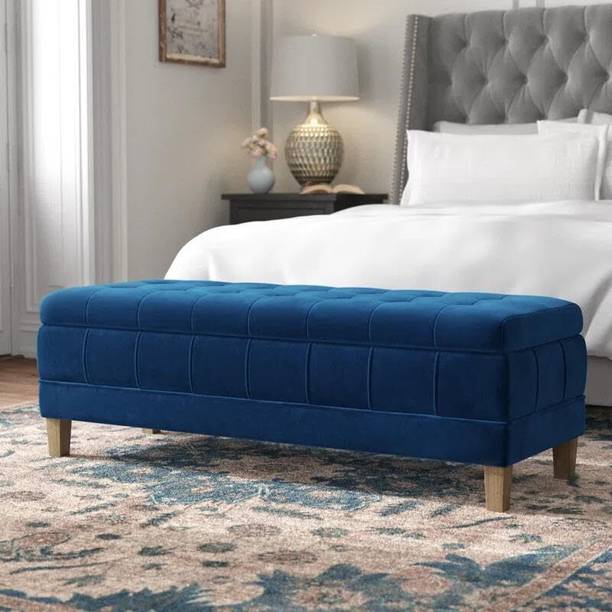 Wu Dtimber Tufted Upholstered Seating Stool for Bedroom, Living Room & Entryway Engineered Wood Settee