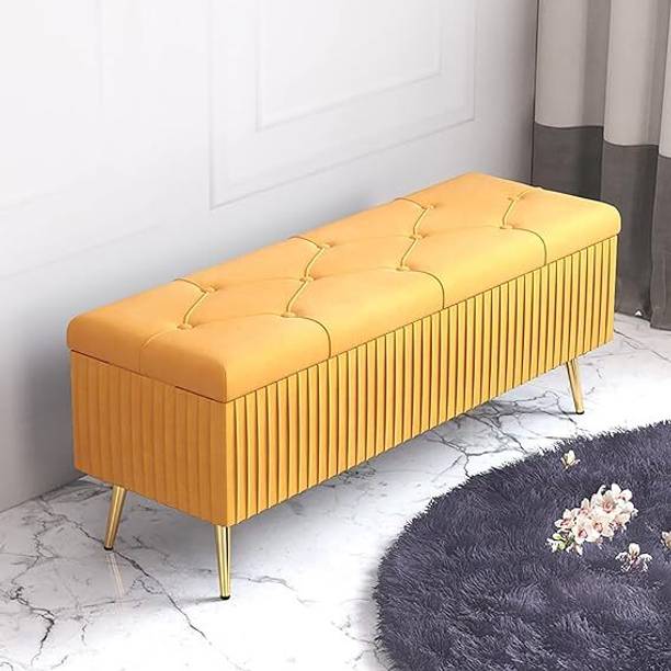 MAJESTIC MART Modern Velvet Storage Bench 2 Seater Sofa Settee For Living Room/Bedroom/Office Solid Wood Settee