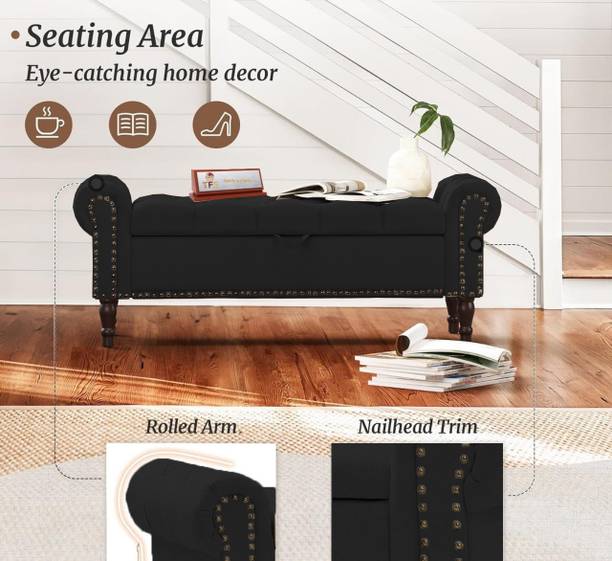 TFS Luxurious Armrest Nail-head Trim Settee/Sofa 2 Seatter For Bedroom/Living/office Solid Wood Settee