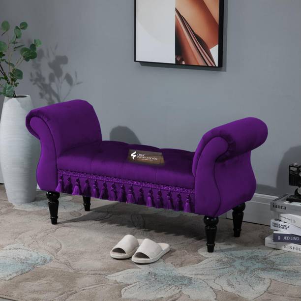 CRUZ INTERNATIONAL Multipurpose Fabric Wood Bench for Living Room and Balcony Solid Wood Settee