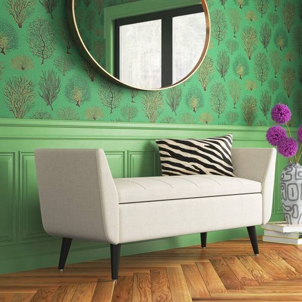 TFS Leon Velvet Fully upholstered Bench with Storage Box For Bedroom/Livingroom Solid Wood Settee