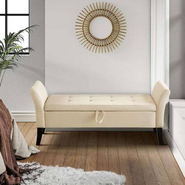 TFS Soft Velvet Fabric 2 Seater Sofa/Bench with Box for Home/Office Solid Wood Settee