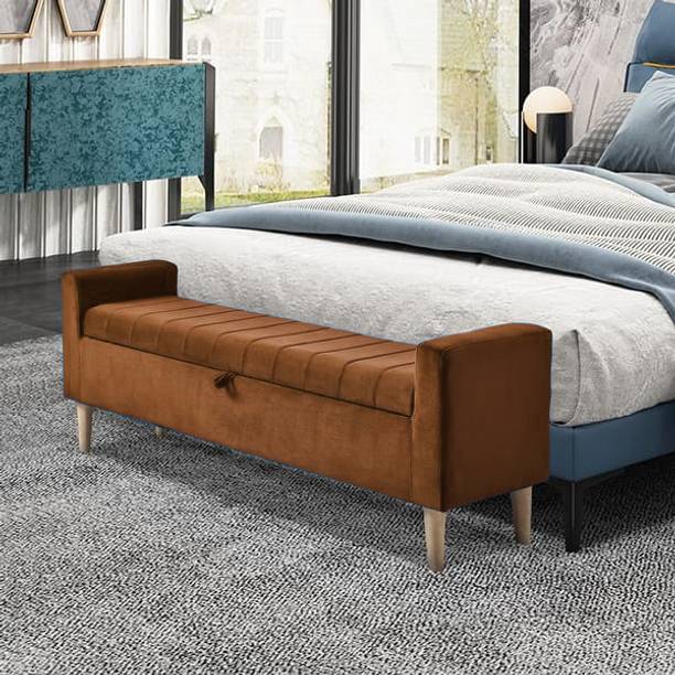 MAJESTIC MART Luxurious 2 Seater Italian Cushion Design Bench For Bedroom/Livingroom/Office Solid Wood Settee