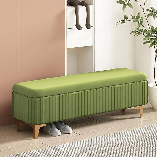 Wu Dtimber Upholstered Seating Bench with Hidden Storage Modern Bedroom Living Room Bench Engineered Wood Settee
