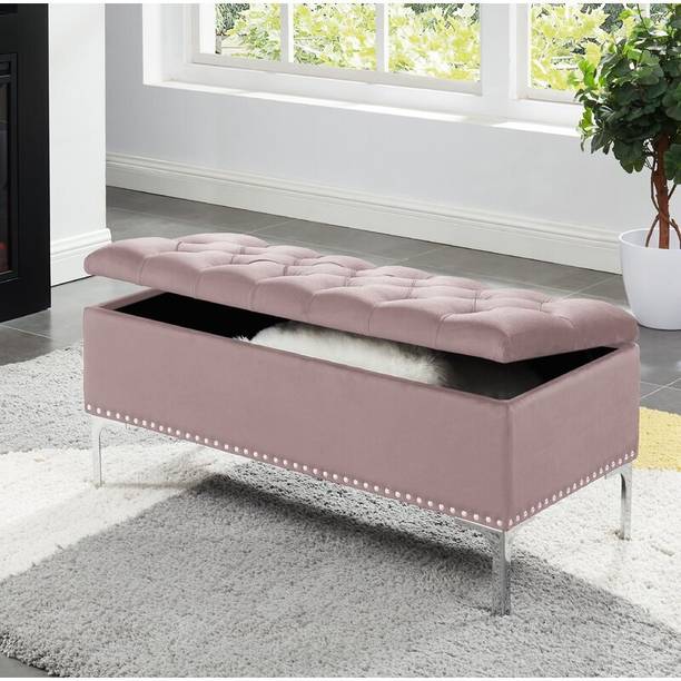 TFS Luxury Chesterfield Desiner Bench Settee with Storage Box Solid Wood Settee