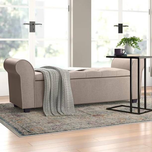 MAJESTIC MART Luxury Ottoman 2 Seater Chaise Lounger Pouffe for LivingRoom/Bedroom/Office Solid Wood Settee