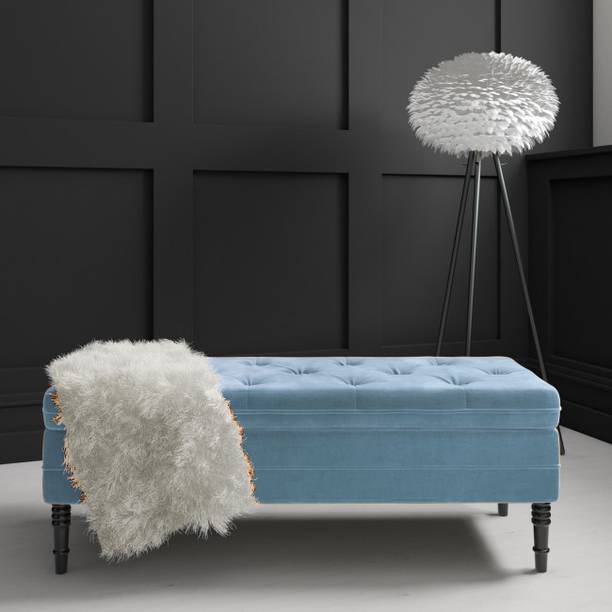 TFS Flip-Top Tufted Button Bench Settee with Storage Box For Bedroom/Office 2 seater Solid Wood Settee