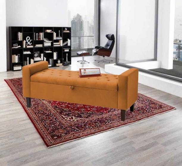 TFS Button Tufted Design 3 Seater Bench/ Ottoman/Sofa for Bedroom/Livingroom/Office Solid Wood Settee