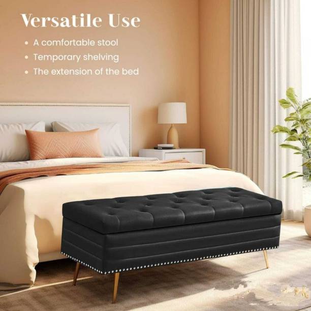 TFS Nail Rivet Bench/settee with Storage Box 3 seatter For Bedroom/Livingroom/office Solid Wood Settee